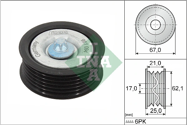 Deflection/Guide Pulley, V-ribbed belt